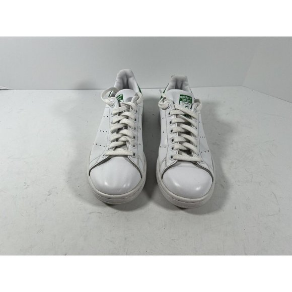 ADIDAS STAN SMITH WHITE LEATHER SHOES WITH GREEN TRIM MENS 7 Women 9 - Picture 2 of 8